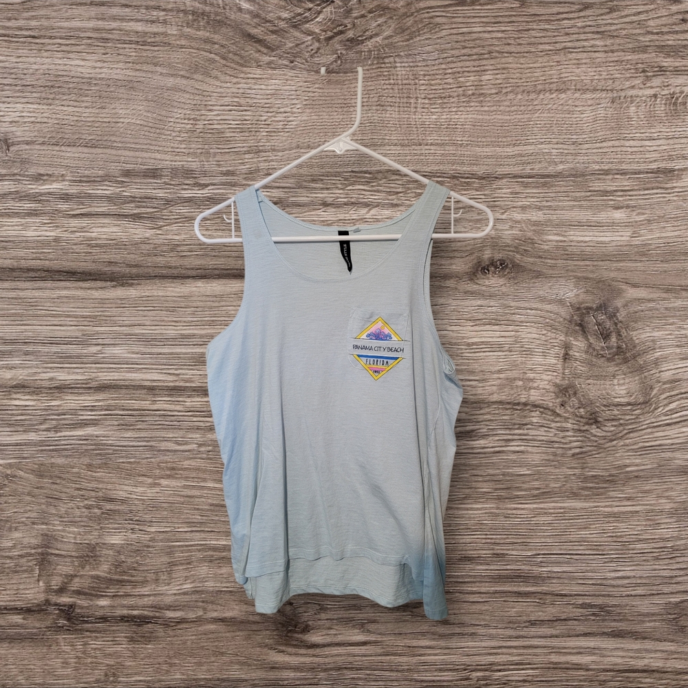 Light Blue Panama City Beach PCB Florida Graphic Tank Top